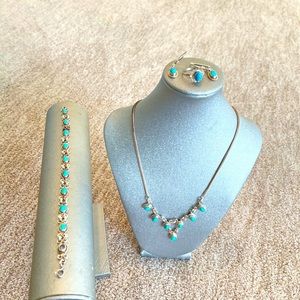 ❌❌SOLD❌❌Turquoise on 925 sterling Silver 4 piece set